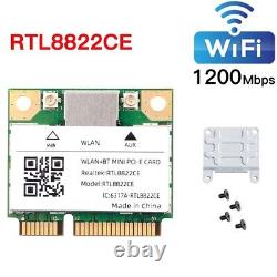 Carte WiFi mini PCIe RTL8822CE 1200Mbps Adaptateur Bluetooth Réseau 2.4/5G 802.11AC