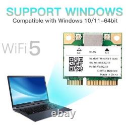 Carte WiFi mini PCIe RTL8822CE 1200Mbps Adaptateur Bluetooth Réseau 2.4/5G 802.11AC