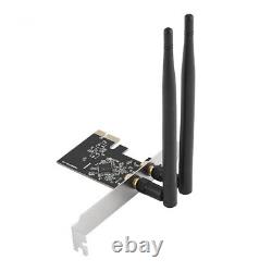 Carte Wifi Pci-e Sans Fil 1200m Ac Adaptateur Réseau Ethernet Double Bande 2 X Antenne