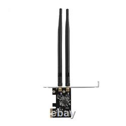 Carte Wifi Pci-e Sans Fil 1200m Ac Adaptateur Réseau Ethernet Double Bande 2 X Antenne