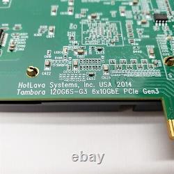 Carte adaptateur Ethernet SFP PCIe Gen3 6x10GbE Tambora 120G6S-G3 de HotLava Systems