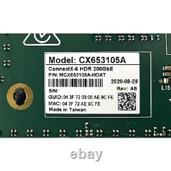 Carte adaptateur Mellanox MCX653105A-HDAT SINGLE Port HDR/200GbE ConnectX-6 VPI