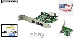 Carte adaptateur PCIe FireWire IEEE1394 à 3 ports haute vitesse 1394b/1394a