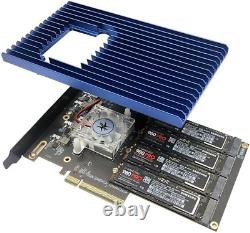 Carte adaptateur Quad PCIe NVMe M.2 SSD-PCI avec boîtier en aluminium Express 3.0 x8