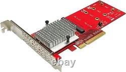 Carte adaptateur SSD M.2 PCIe NVMe double PCI Express 3.0 x8 / x16 support 2X M.2