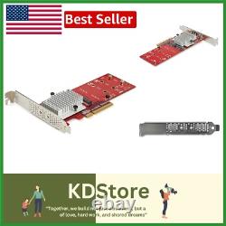 Carte d'adaptateur PCIe M.2 double avec fonctionnalité RAID logicielle pour des vitesses maximales