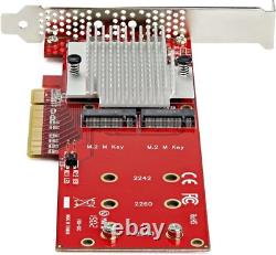 Carte d'adaptateur PCIe M.2 double avec fonctionnalité RAID logicielle pour des vitesses maximales