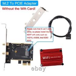 Carte réseau sans fil M.2 WiFi Bluetooth vers adaptateur WiFi PCIe X1 pour AX200 AX210
