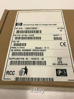 Hpe Carte Fibre 81q 8 Go 1 Port Pcie Canal Host Bus Fibre Adapter Ap769b