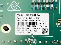 Mellanox Cx653105a Mcx653105a-ecat Connectx-6 Hdr 100gb Adaptateur Ethernet