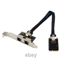 Mini Carte Ethernet Gigabit Pcie Avec 2 Ports Rj45 Adaptateur D'ordinateur Filaire