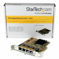 Nouvelle Startech. Com 4 Ports Réseau Gigabit Pcie Carte Adaptateur St1000spex43