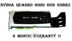 Nvidia Quadro 6000 6 Go Gddr5 Pci-express 2,0 X16 Carte Graphique Vidéo 2xdp 1xdvi