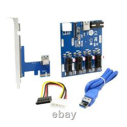 Pci-e 1 À 4 Pci Express 1x Riser Card À 4 Adaptateur Hub Pci-e Itx À Externe