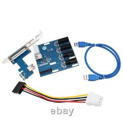 Pci-e 1 À 4 Pci Express 1x Riser Card À 4 Adaptateur Hub Pci-e Itx À Externe