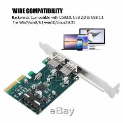 Pci-e À Double Usb 3.1 Type A Extender Carte D'extension Adaptateur 10gbps 4pin Alimentation