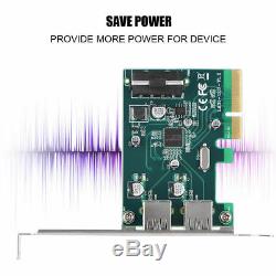 Pci-e À Double Usb 3.1 Type A Extender Carte D'extension Adaptateur 10gbps 4pin Alimentation