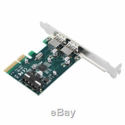 Pci-e À Double Usb 3.1 Type A Extender Carte D'extension Adaptateur 10gbps 4pin Alimentation