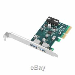 Pci-e À Double Usb 3.1 Type A Extender Carte D'extension Adaptateur 10gbps 4pin Alimentation