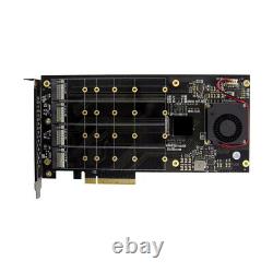 Pcie 3.0 X4 Plx8724 À 4 Port M. 2 Nvme Ssd Adaptateur Carte D’expansion Quad Mkey Nvme