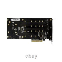 Pcie 3.0 X4 Plx8724 À 4 Port M. 2 Nvme Ssd Adaptateur Carte D’expansion Quad Mkey Nvme