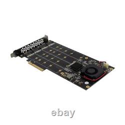 Pcie 3.0 X4 Plx8724 À 4 Port M. 2 Nvme Ssd Adaptateur Carte D’expansion Quad Mkey Nvme