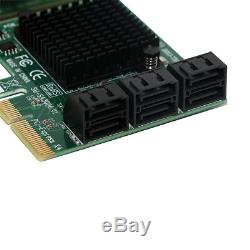 Pcie 4x Pour Sata3.0 6port Hub Adaptateur Contrôleur De Disque Carte D'extension Mining