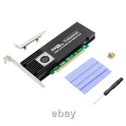 Pcie X16 Asm2824 À 4 Port M. 2 Nvme Ssd Adaptateur Carte D’expansion Mkey Nvme À Pcie