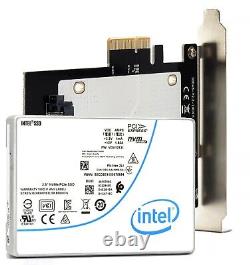 SSD Intel 6,4 To NVMe Enterprise avec carte adaptateur PCIe x4 U.2 SSDPE2KE064T801