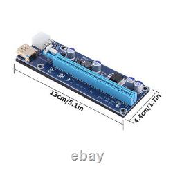 Us 6-24x Pci-e 6pin 1x To 16x Riser Board Gpu Extender Card Adaptateur Usb 3.0